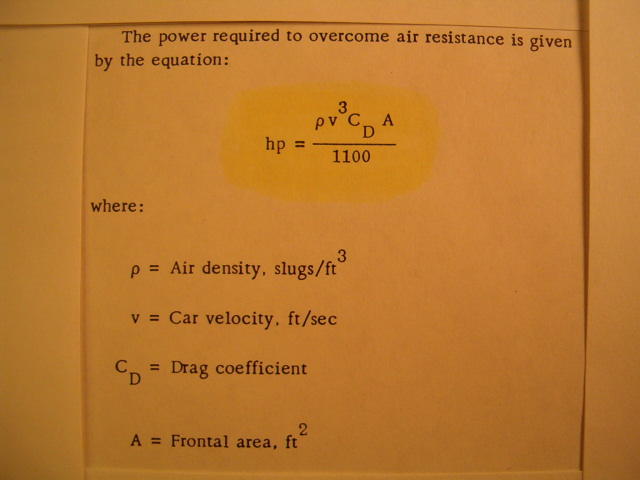 aero drag formula - alternative equation for calculating aero drag