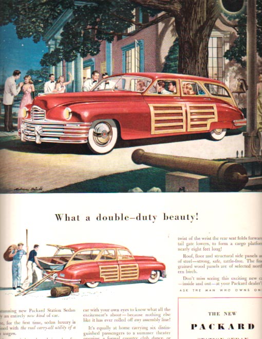 1948 Packard.  American cars used to get longer and lower in the evening.