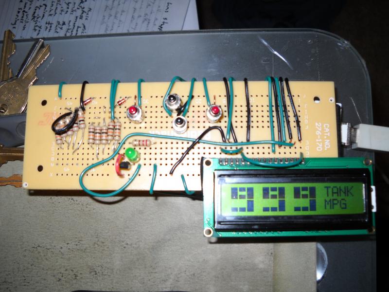 Stage 3, Test. Very first Circuit I ever created. It's ugly but It works. Next to come is an OBDuino. I'm Stoked