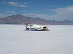 Aerohead's aeromodded Ford F150 on the salt at Bonneville during World of Speed 2012. Taken using my phone.