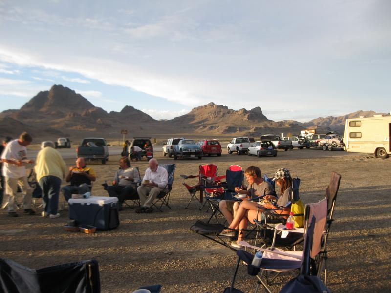 Blackline Racing's BBQ at Bonneville's World of Speed 2012. That's Metromizer's white Geo Metro in the background with the hatch open.