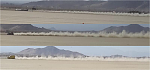 Three wakes at El Mirage 2013 showing aspects of the drag of a streamliner (top), a roadster (middle), a van (bottom). The van at bottom seems to...