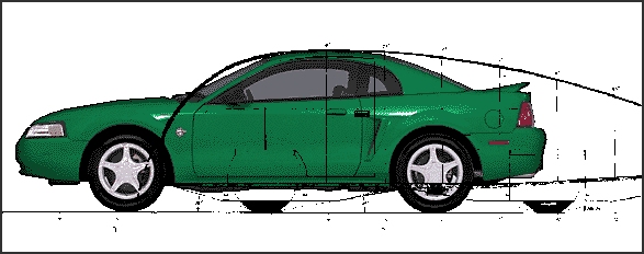 Mustang with "exact" center of roof camber