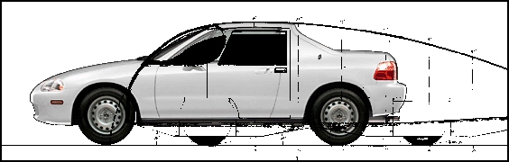 Del Sol 1997 with Aerodynamic Streamlining Template overlay