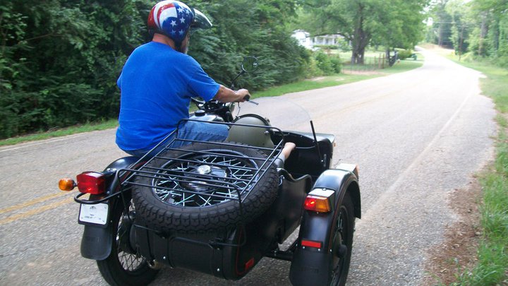 Luke Nelson, going on his first Sidecar ride, which may possibly forever influence, what he rides "In and On!" lol!