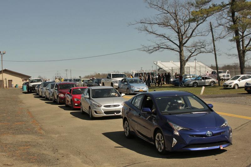 Lined up, waiting to start the GGP.