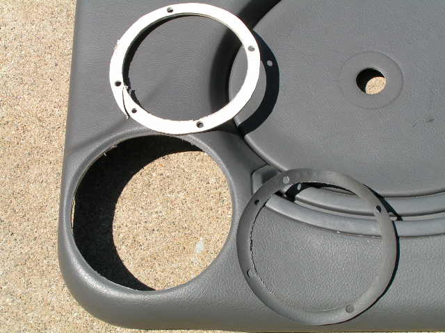 Geo Metro Doorcard Trimmed to Accommodate The Rubber Surround of the 6.5 Infinity Speaker