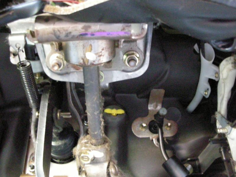 Underside of steering column
