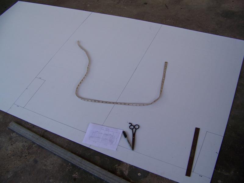 4' X 8' corrugated plastic board (Coroplast), used for the front and rear aero mod.