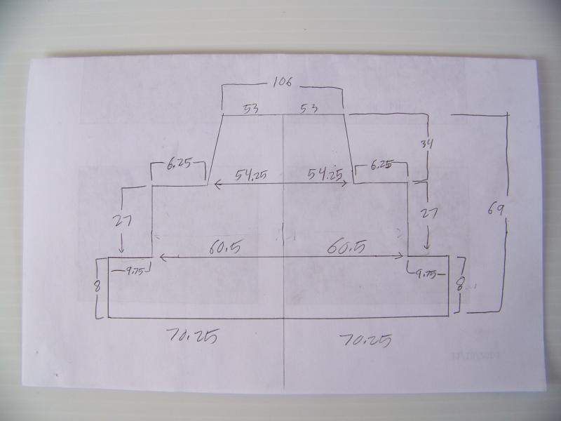 Approximate form and dimensions of rear aero mod.