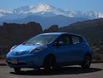 leaf pikes peak Co.  Eco modders' photo op: THE place to park your eco-car for Garden of the Gods / Pikes Peak photo!