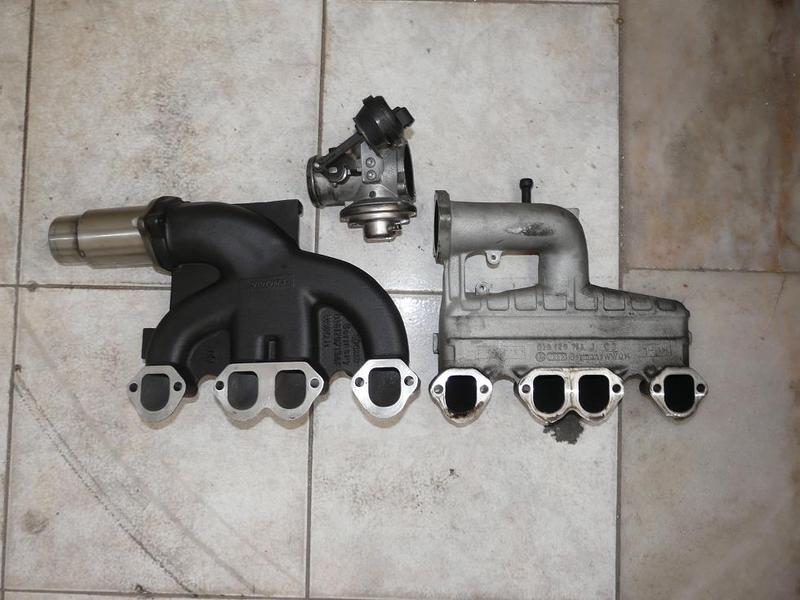Intake manifold, on the right original, on the left, tdi 130 with ceramic coat and ported&polished, egr deleted