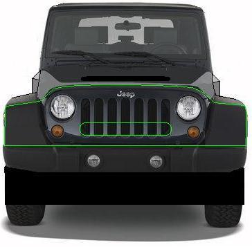 Thin green line shows outline of bubble cover, which would ease the angle from leading edge of bumper to leading edge of hood.  It would be shrouded from the grill opening to the stock grill, and shrouded out of the fan to the hood.  Assumes electric fan, too.  Don't know if they came with mechanical stock.