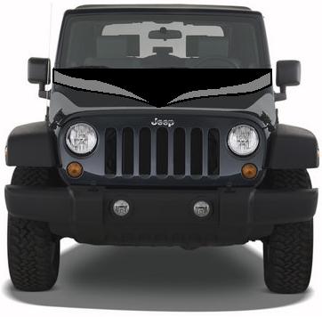 jeep hood idea

Would want to remove mirrors, of course.  I'm just wondering if air could be deflected around a jeep, since the windshield angle makes it so unlikely for air to attach to the roof.