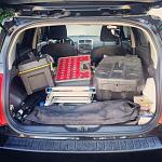 Here's a photo of my Scion xD loaded up for a typical day of work. This particular day I was setting up multiple time lapse cameras at a construction...
