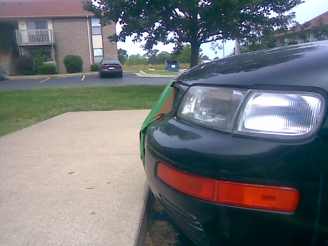 side view i have it mating the curve of the bumper and into the grill